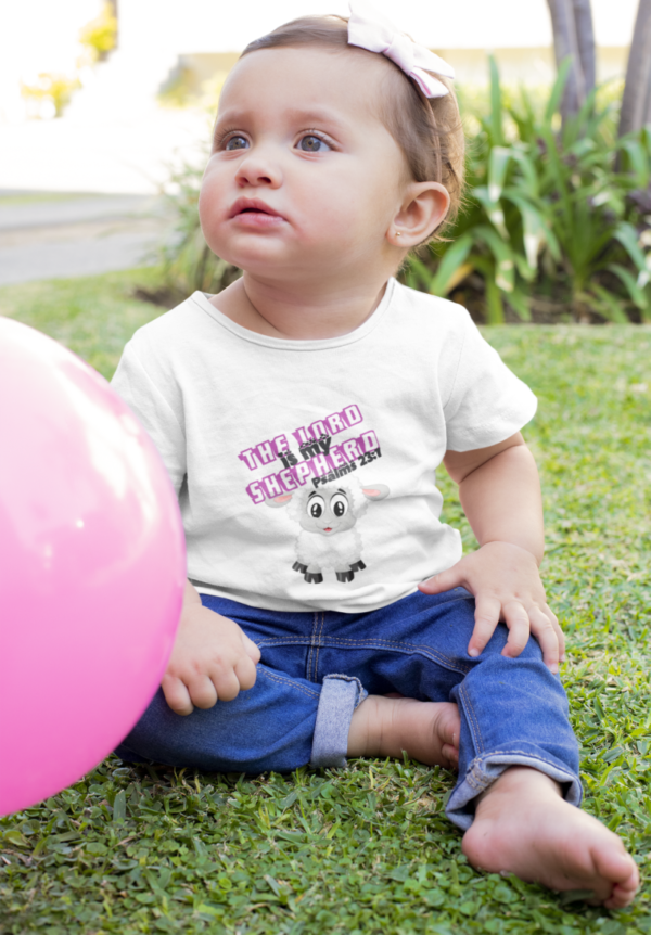 Baby on grass the lord is my shepherd 2